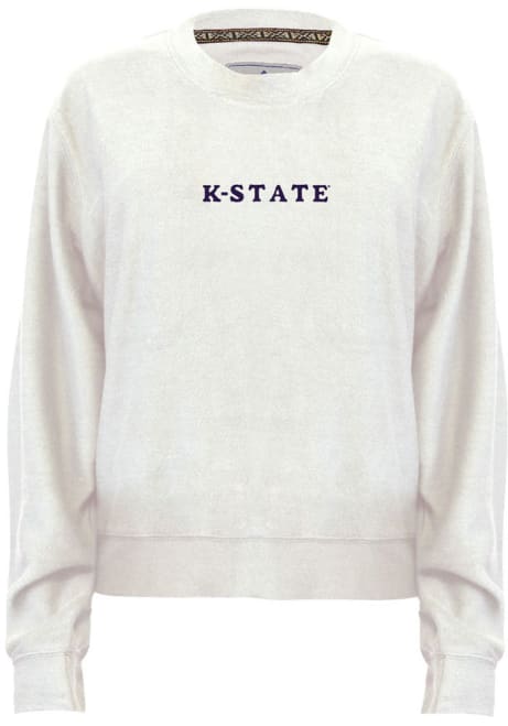 Womens White K-State Wildcats Amelia Crew Sweatshirt