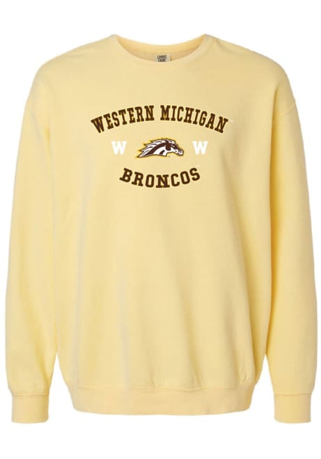 Womens Yellow Western Michigan Broncos Larissa Crew Sweatshirt