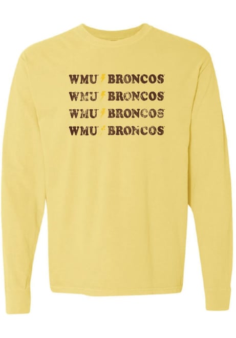 Womens Yellow Western Michigan Broncos Addie LS Tee