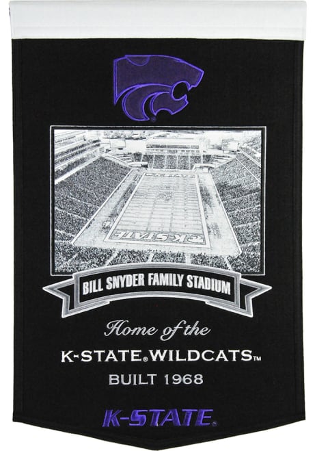 Black K-State Wildcats 15x20 Stadium Banner