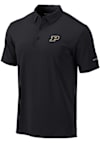 Main image for Mens Purdue Boilermakers Black Columbia Heat Seal Omni Wick Drive Short Sleeve Polo Shirt