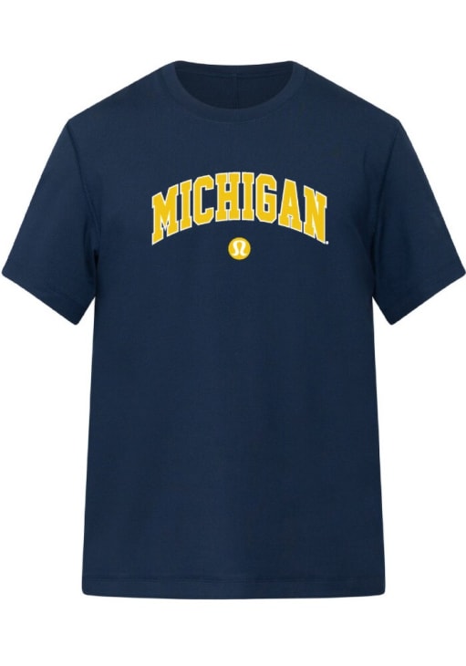 lululemon Michigan Wolverines Navy Blue Soft Jersey Short Sleeve Short Sleeve T Shirt