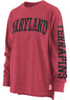 Main image for Womens Maryland Terrapins Red Pressbox Canyon LS Tee