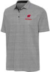 Main image for Mens Wisconsin Badgers White Antigua Intersect Short Sleeve Polo Shirt