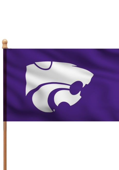 Purple K-State Wildcats 3x5 Purple Applique Sleeve Silk Screen Grommet Flag