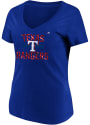 Majestic Texas Rangers Womens Blue Relentless Attack V-Neck