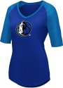 Dallas Mavericks Womens Majestic Victory Directive V Neck T-Shirt - Blue