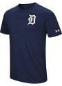 Detroit Tigers Under Armour Wordmark Core T Shirt - Navy Blue