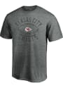 Kansas City Chiefs Retro Football Arc T Shirt - Grey