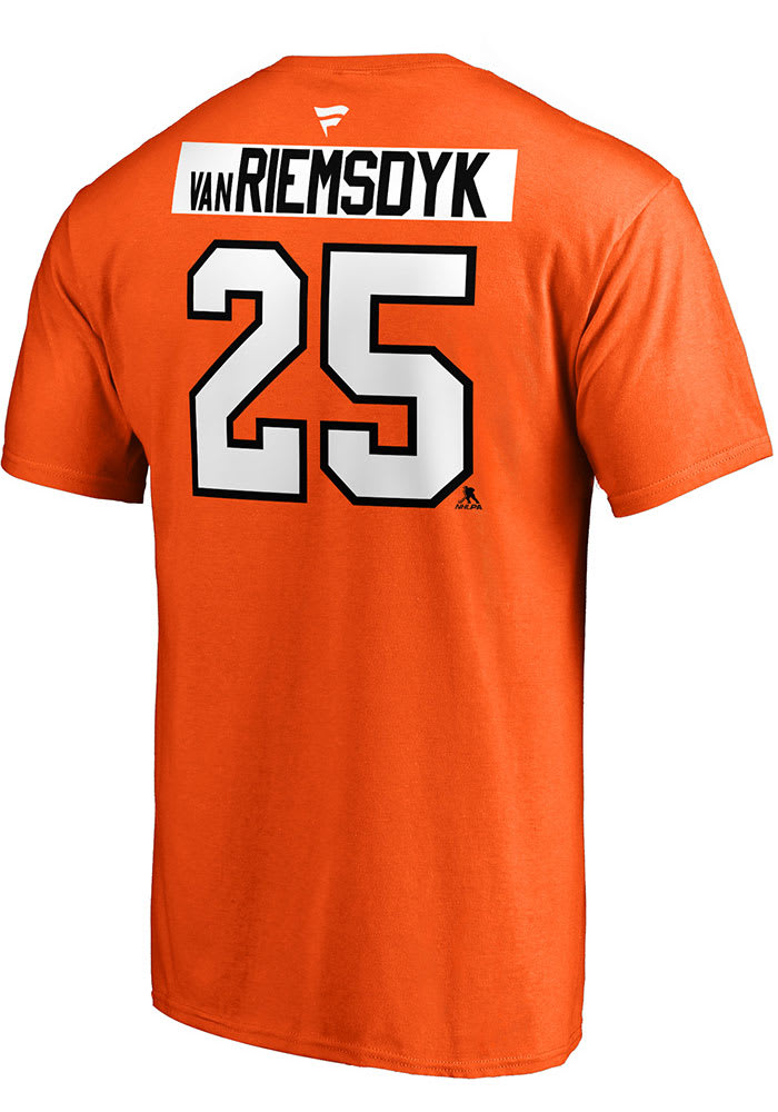 James van Riemsdyk Philadelphia Flyers Orange Name and Number Short Sleeve Player T Shirt