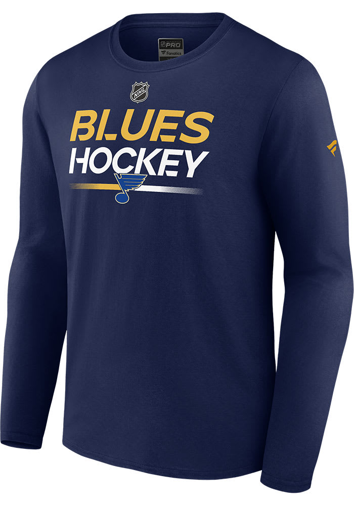 Men s Fanatics Navy St. Louis Blues Authentic Pro Primary Long Sleeve T Shirt