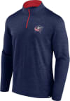 Main image for Columbus Blue Jackets Mens Navy Blue Poly Long Sleeve 1/4 Zip Pullover