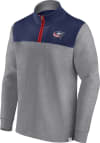 Main image for Columbus Blue Jackets Mens Grey Heritage Cotton Long Sleeve Qtr Zip Pullover