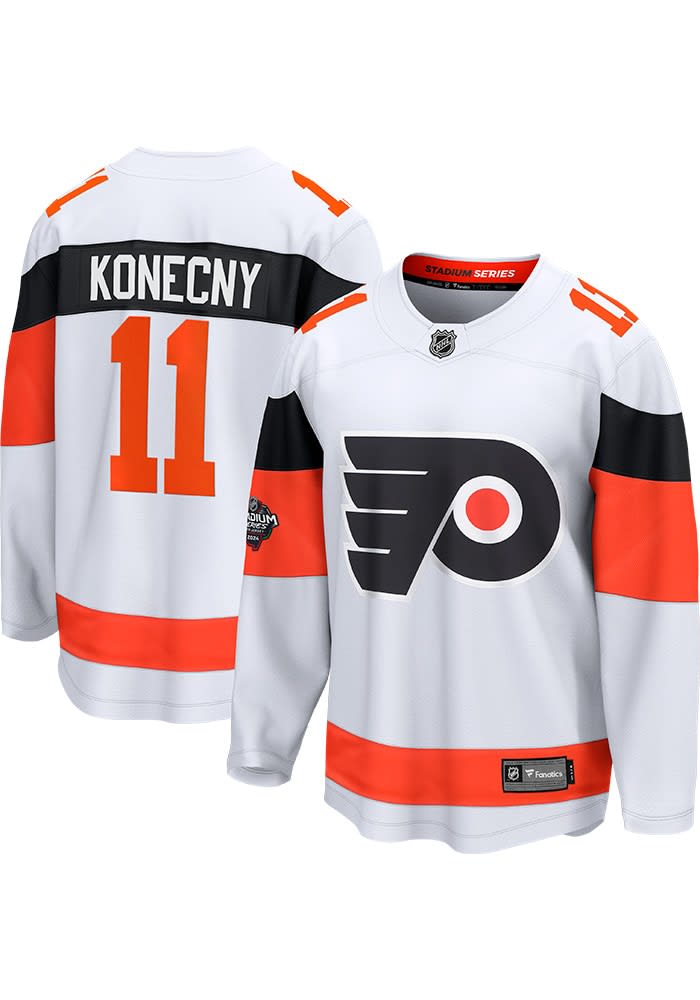 Travis Konecny Philadelphia Flyers Mens White Stad Series Hockey Jersey