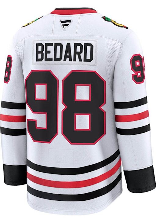 Connor Bedard Chicago Blackhawks Mens WHITE Road Premium Hockey
