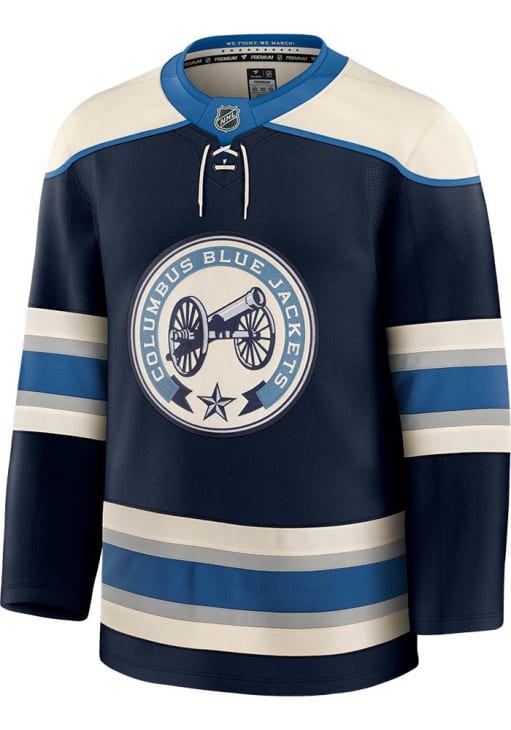 Columbus Blue Jackets Mens Navy Blue Blank Premium Hockey Jersey