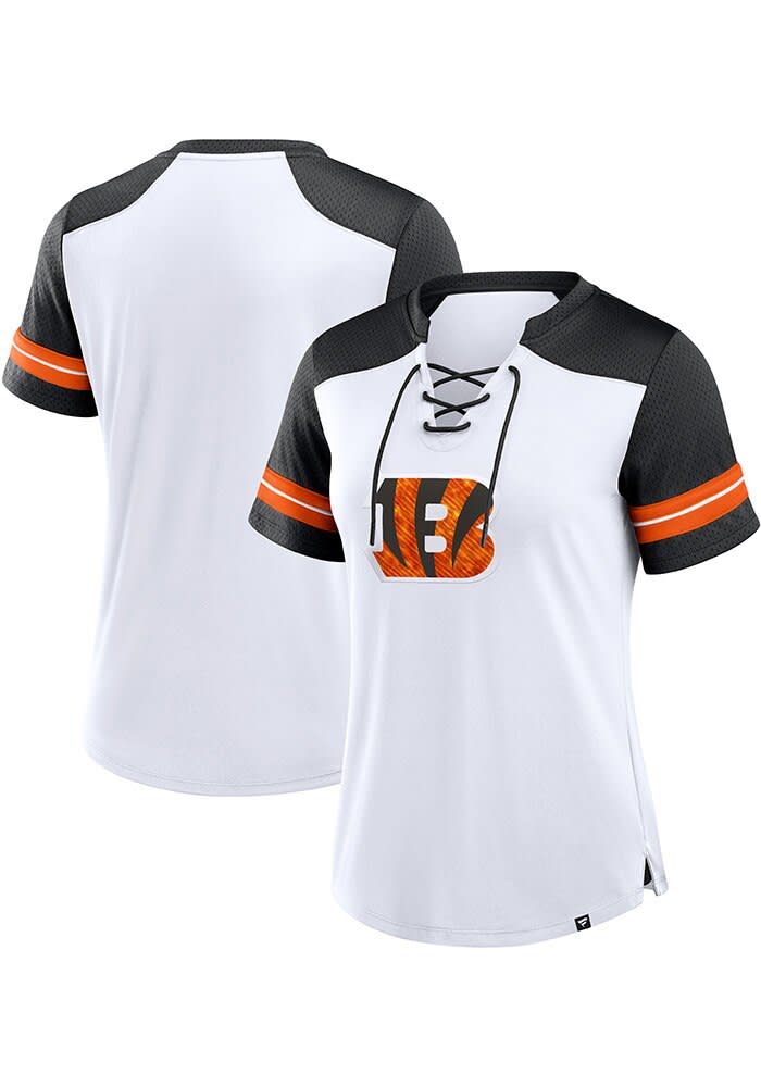 Cincinnati Bengals Womens WHITE Lace Up Fashion Football