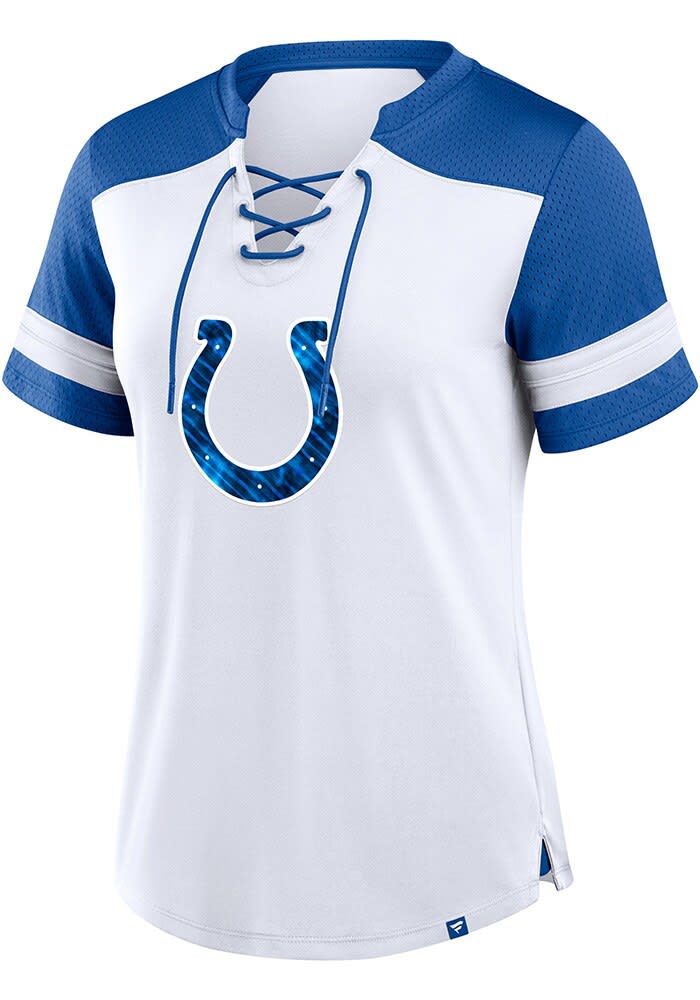 Indianapolis Colts Womens Lace Up Fashion Football Jersey White