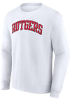 Main image for Rutgers Scarlet Knights Mens White Arch Name Long Sleeve Crew Sweatshirt