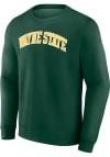 Main image for Wayne State Warriors Mens Green Arch Name Long Sleeve Crew Sweatshirt