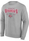 Main image for Wisconsin Badgers Mens Grey Act Fast Long Sleeve Crew Sweatshirt