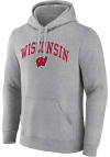 Main image for Mens Grey Wisconsin Badgers Arch Mascot Hooded Sweatshirt