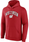 Main image for Wisconsin Badgers Mens Red Arch Mascot Long Sleeve Hoodie