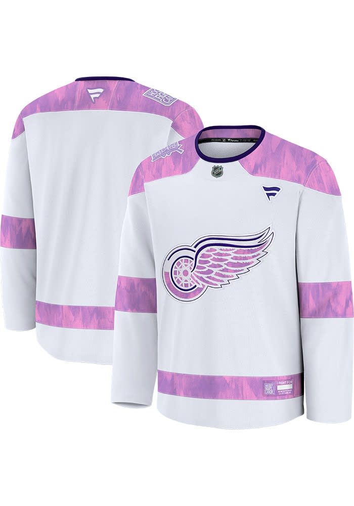 Detroit Red Wings White Hockey Fights Cancer - 172804415
