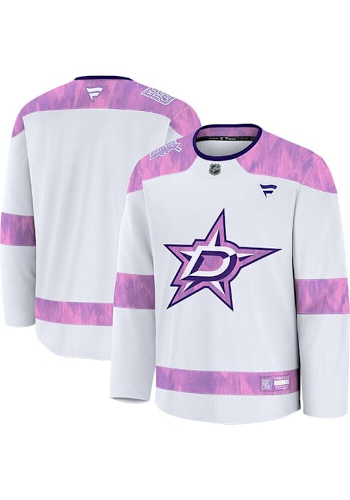 Dallas Stars Mens White Hockey Fights Cancer Hockey Jersey