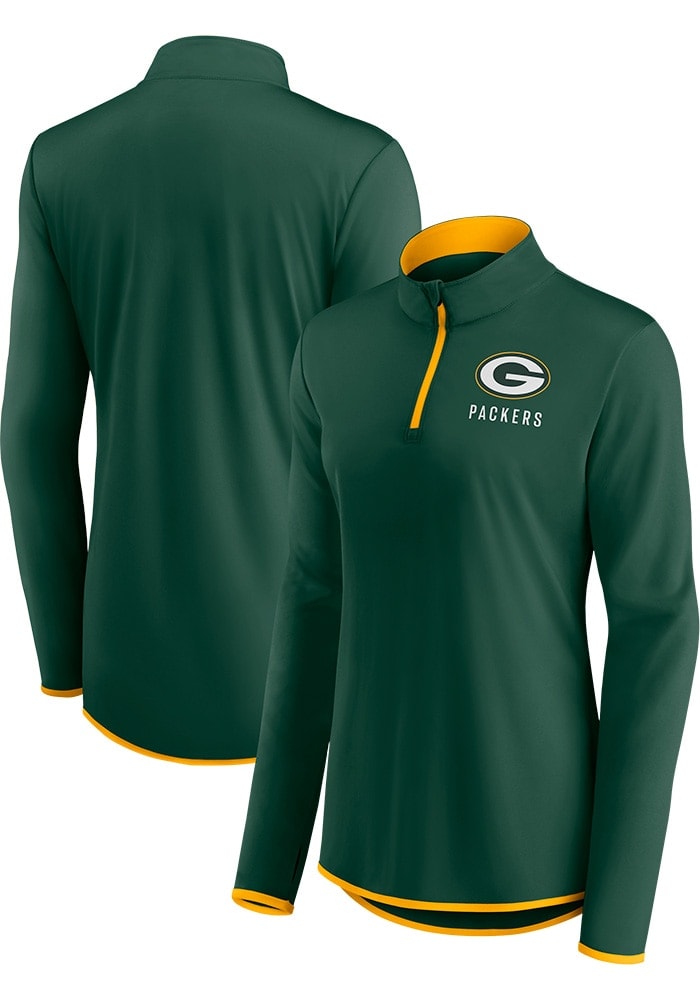 Green Bay Packers Womens GREEN Gameday Long Sleeve Qtr Zip