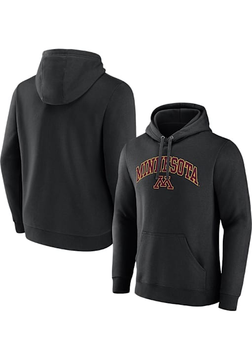 Mens BLACK Minnesota Golden Gophers Arch Mascot Twill Hoodie - Main Image