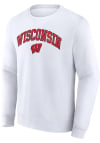 Main image for Mens White Wisconsin Badgers Arch Mascot Twll Crew Sweatshirt