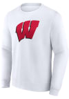 Main image for Wisconsin Badgers Mens White Primary Logo Long Sleeve Crew Sweatshirt