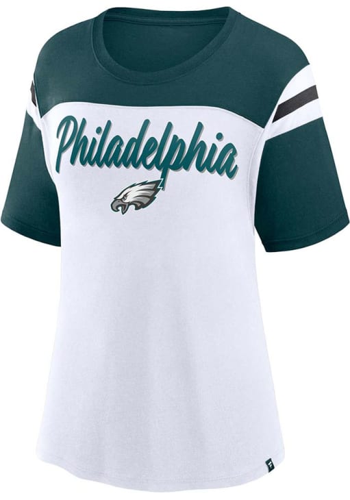 Philadelphia Eagles Womens Midnight Green Cheer Chant Short Sleeve T-Shirt