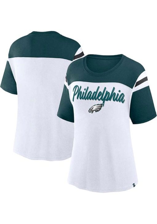 Philadelphia Eagles Womens Midnight Green Cheer Chant Short Sleeve T-Shirt