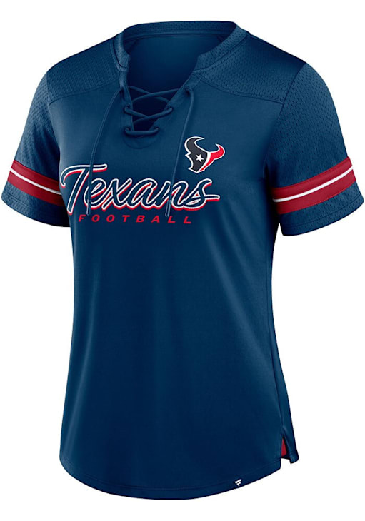 Houston Texans Womens BLUE Play Script Fashion Football Jersey