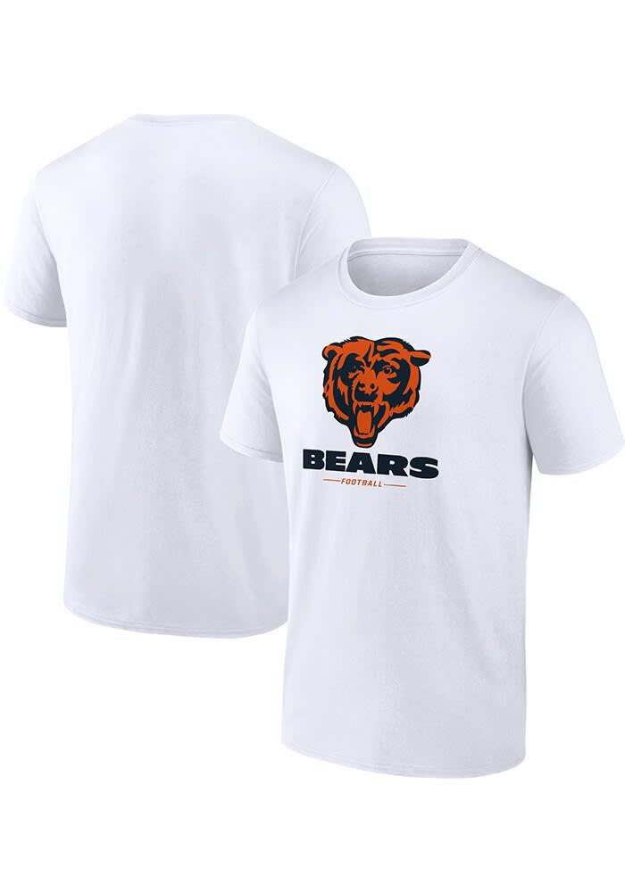 Chicago Bears White Lockup Short Sleeve T Shirt - 172806888
