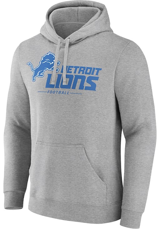 Detroit Lions Mens GREY Team Lockup Hoodie 172807111