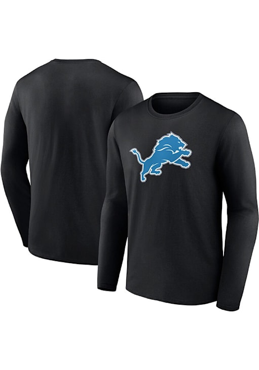 Detroit Lions Black Primary Team Logo Long Sleeve T Shirt