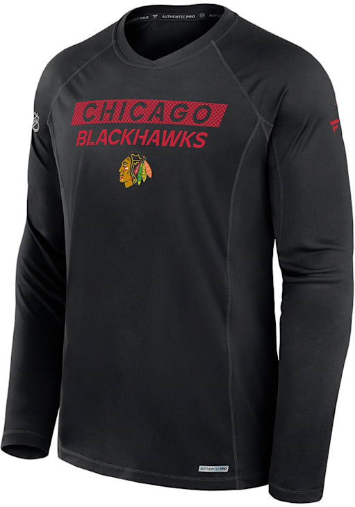 Chicago Blackhawks Authentic Pro Rink Tech Long Sleeve T-Shirt BLACK