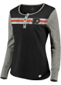 Philadelphia Flyers Womens Retro Stripe Henley T-Shirt - Black