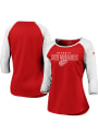 Detroit Red Wings Womens 3/4 Raglan T-Shirt - Red