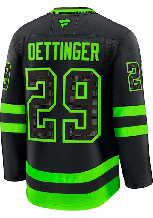 Jake Oettinger Dallas Stars Mens BLACK Alt Premium Hockey Jersey