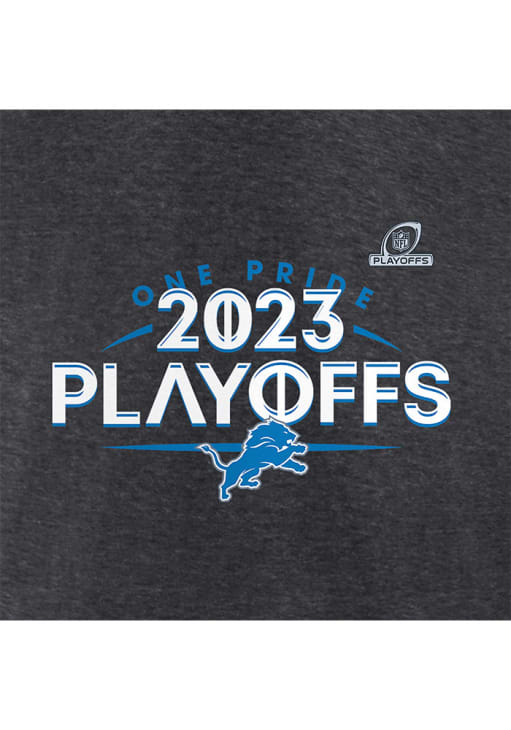 Men's Nike Gray Detroit Lions 2023 NFL Playoffs Iconic T-Shirt