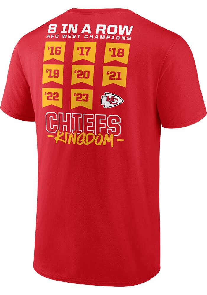 Kansas City Chiefs Red 2023 Division Champs Short Sleeve T Shirt