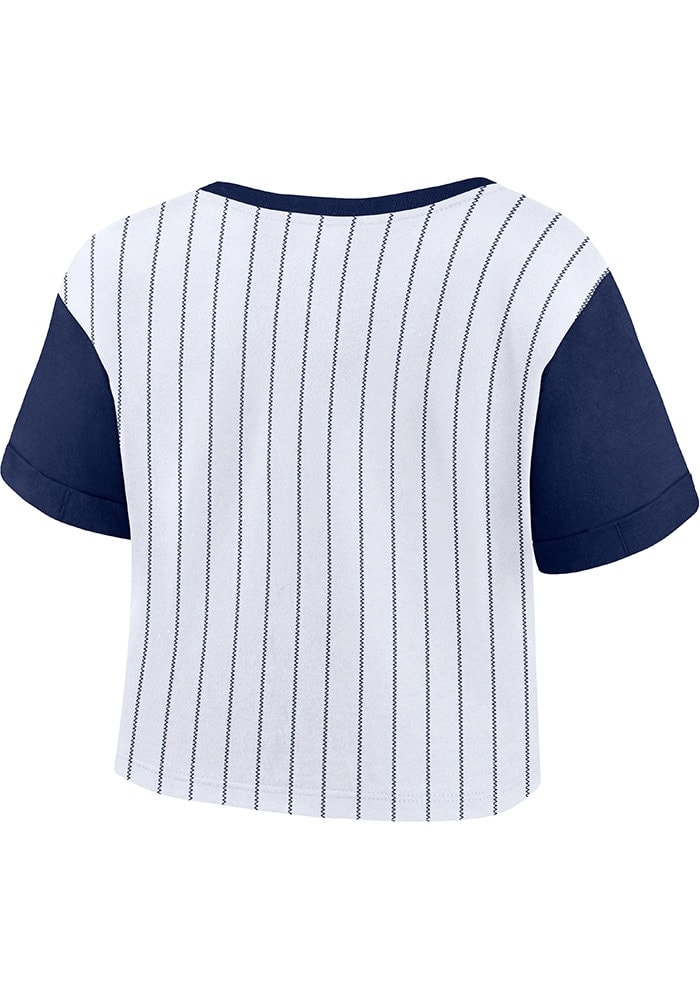 New York Yankees Womens White Pinstripe T-Shirt - 172808549