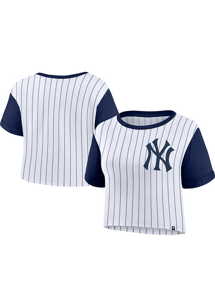 New York Yankees Womens White Pinstripe T-Shirt - 172808549