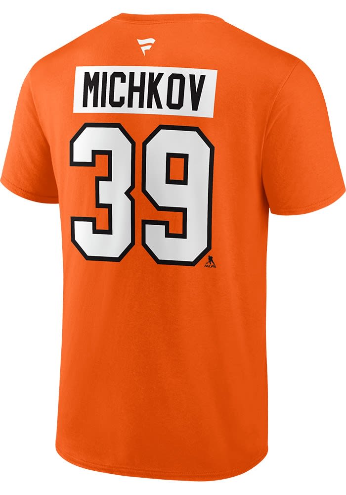 Matvei Michkov Philadelphia Flyers ORANGE Name Number Short Sleeve