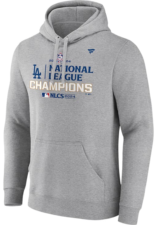 Los Angeles Dodgers Mens GREY 2024 NLCS Champs LR Hoodie 172809858