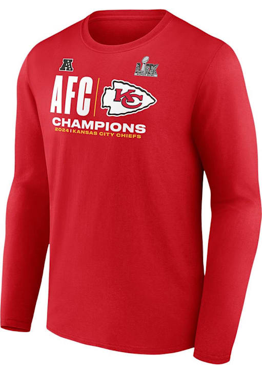 Kansas City Chiefs 2024 Conference Champions Red Long Sleeve T